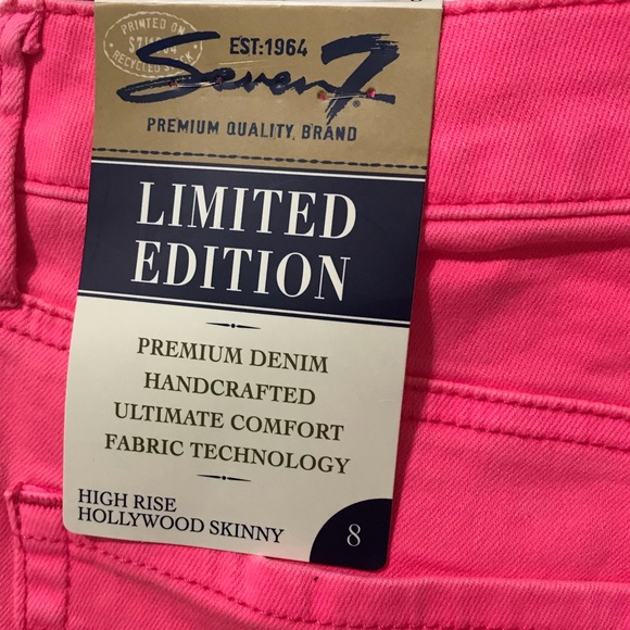 SEVEN 7 High Rise Skinny Denim Pants, Size 8 - Picture 6 of 13